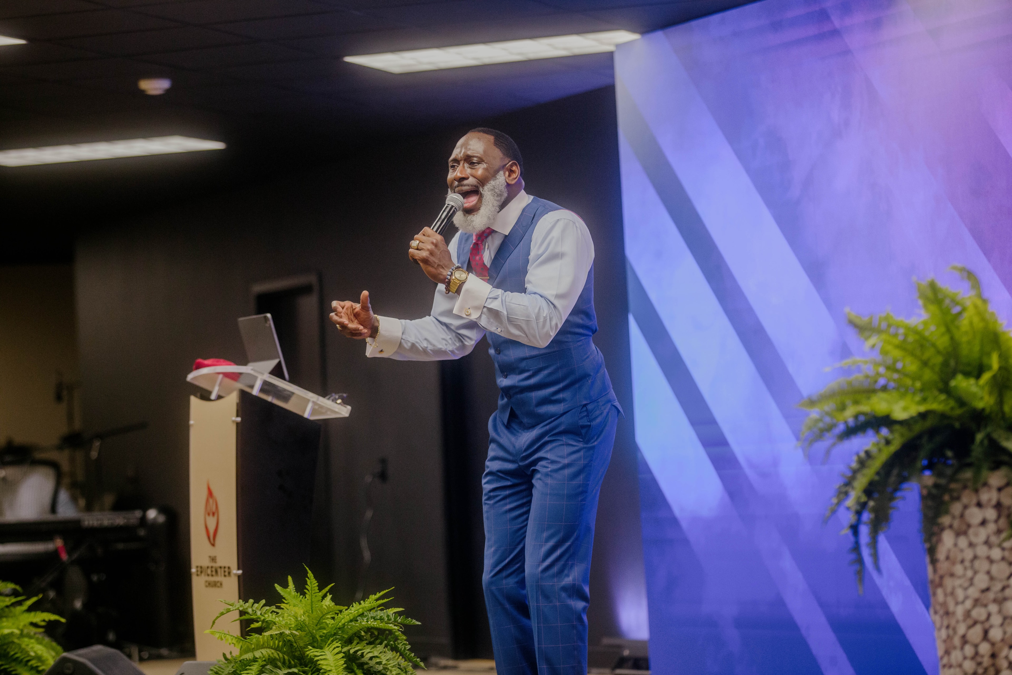 Preacher on stage at The Epicenter Church